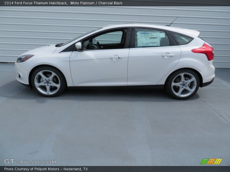 White Platinum / Charcoal Black 2014 Ford Focus Titanium Hatchback