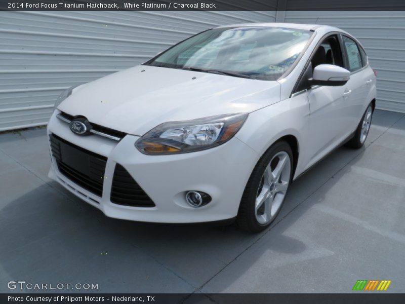 White Platinum / Charcoal Black 2014 Ford Focus Titanium Hatchback