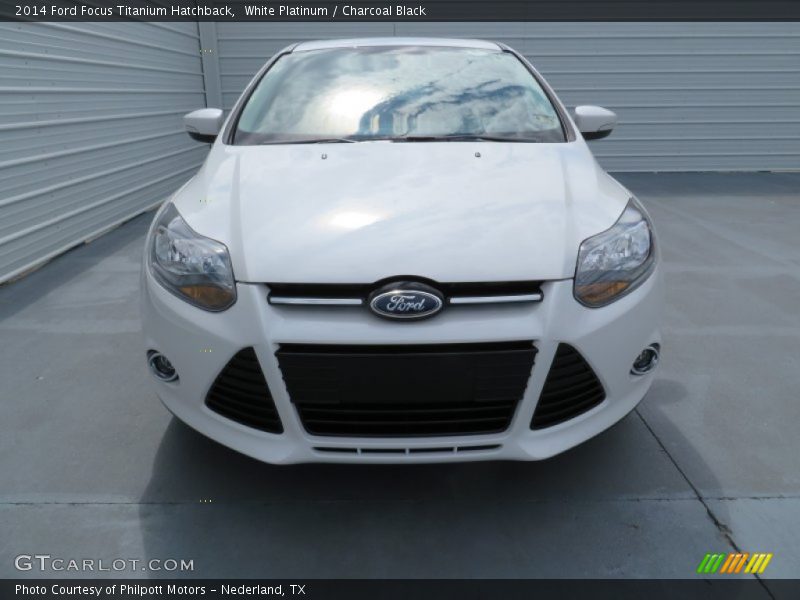 White Platinum / Charcoal Black 2014 Ford Focus Titanium Hatchback