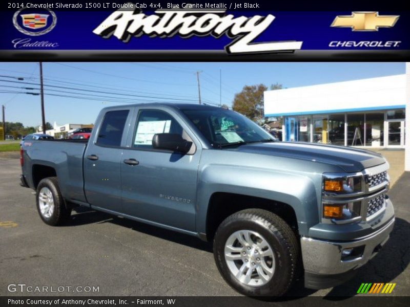 Blue Granite Metallic / Jet Black 2014 Chevrolet Silverado 1500 LT Double Cab 4x4