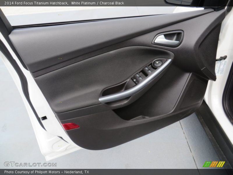 White Platinum / Charcoal Black 2014 Ford Focus Titanium Hatchback