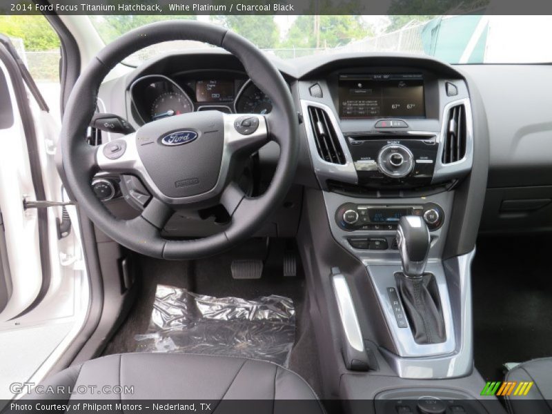 White Platinum / Charcoal Black 2014 Ford Focus Titanium Hatchback