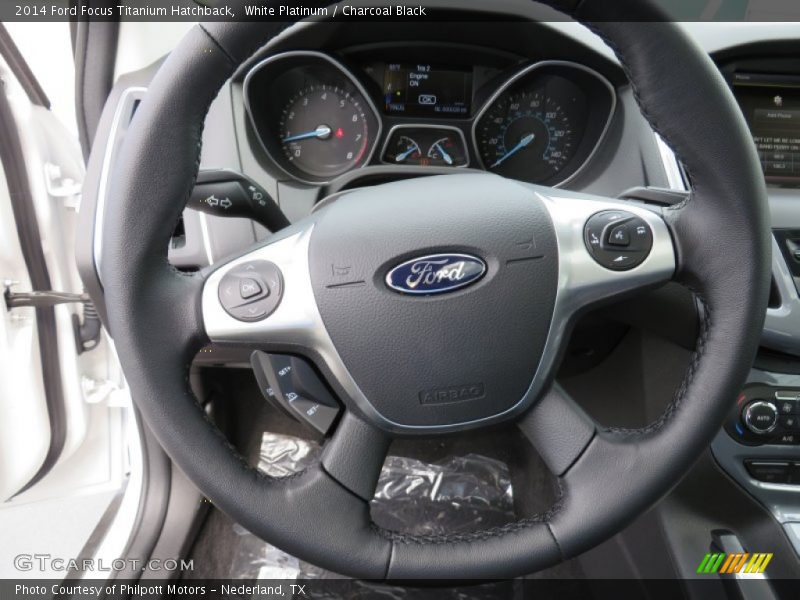 White Platinum / Charcoal Black 2014 Ford Focus Titanium Hatchback
