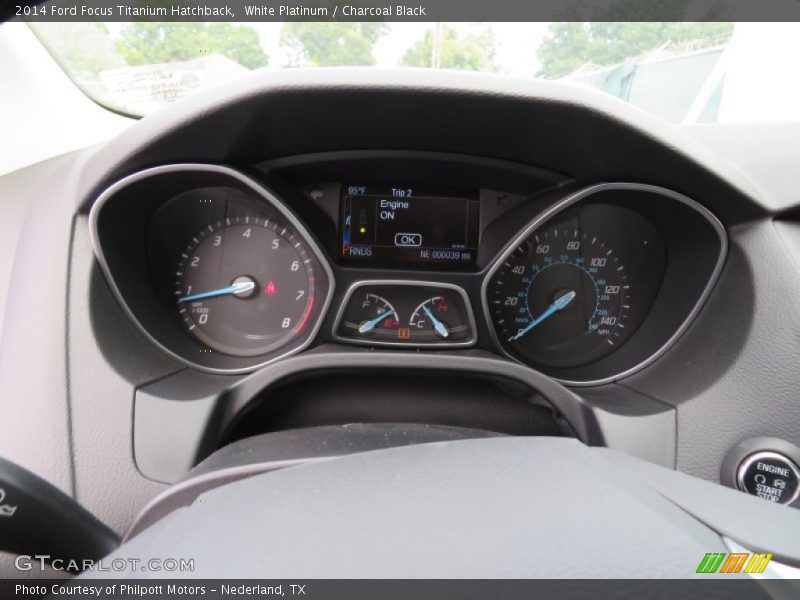 White Platinum / Charcoal Black 2014 Ford Focus Titanium Hatchback