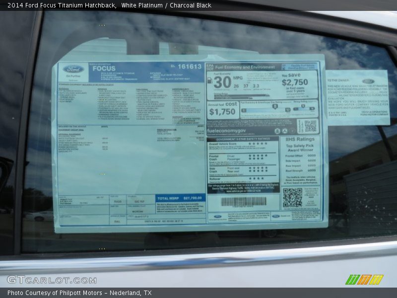 White Platinum / Charcoal Black 2014 Ford Focus Titanium Hatchback
