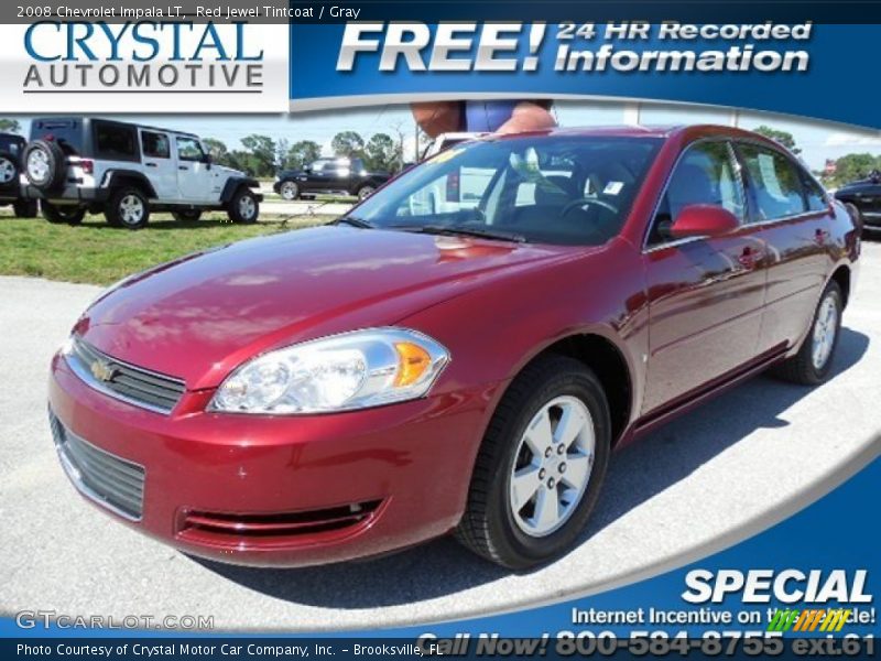 Red Jewel Tintcoat / Gray 2008 Chevrolet Impala LT