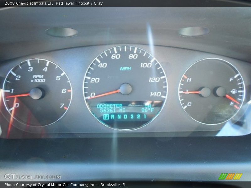 Red Jewel Tintcoat / Gray 2008 Chevrolet Impala LT