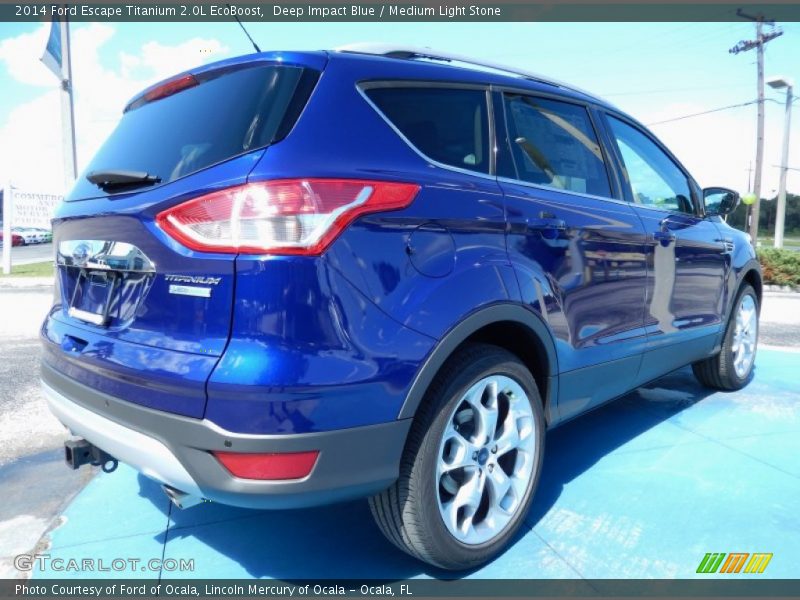 Deep Impact Blue / Medium Light Stone 2014 Ford Escape Titanium 2.0L EcoBoost