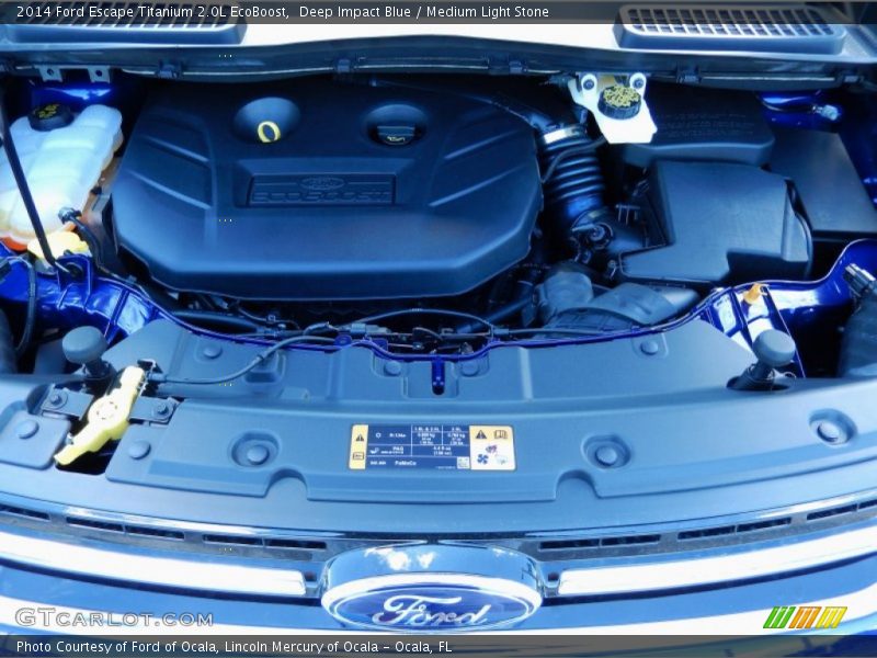 Deep Impact Blue / Medium Light Stone 2014 Ford Escape Titanium 2.0L EcoBoost