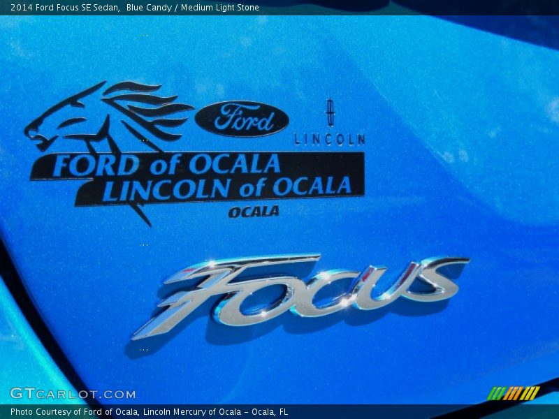 Blue Candy / Medium Light Stone 2014 Ford Focus SE Sedan