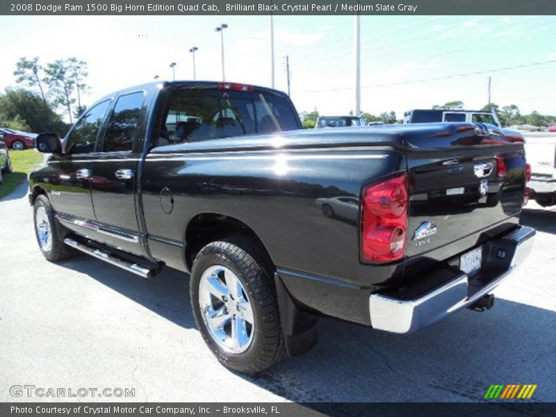 Brilliant Black Crystal Pearl / Medium Slate Gray 2008 Dodge Ram 1500 Big Horn Edition Quad Cab