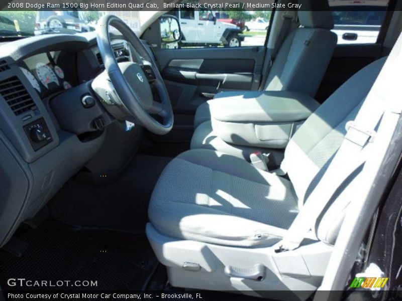 Brilliant Black Crystal Pearl / Medium Slate Gray 2008 Dodge Ram 1500 Big Horn Edition Quad Cab
