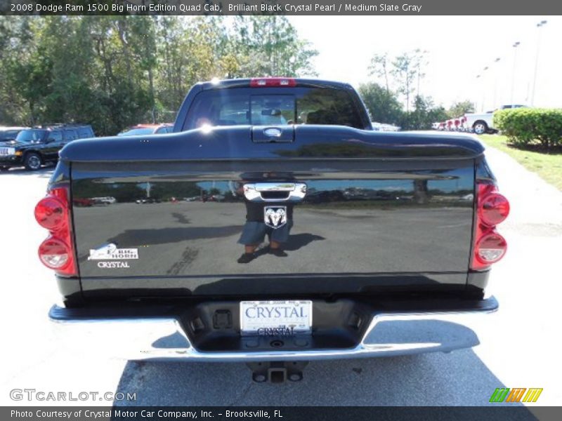 Brilliant Black Crystal Pearl / Medium Slate Gray 2008 Dodge Ram 1500 Big Horn Edition Quad Cab