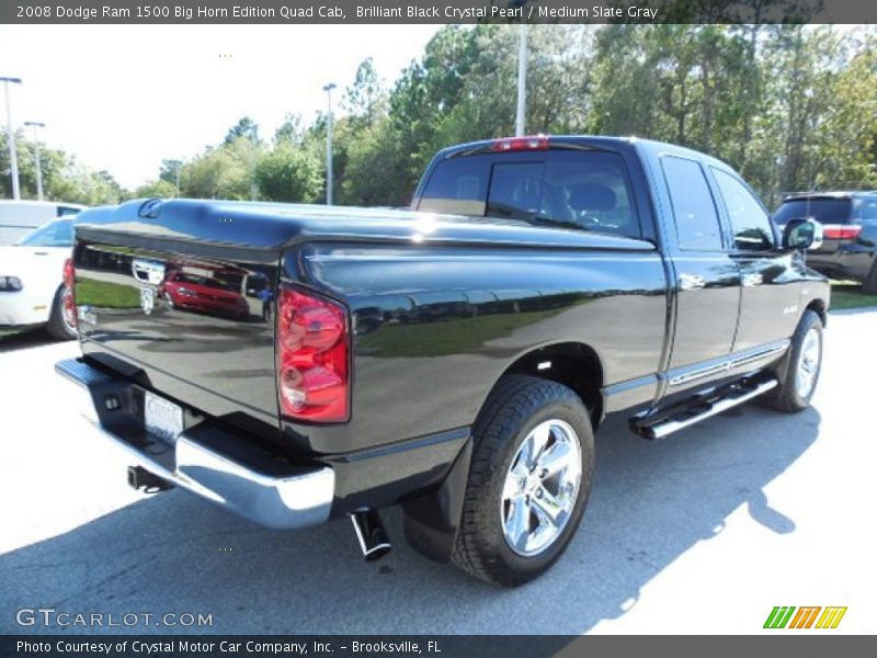 Brilliant Black Crystal Pearl / Medium Slate Gray 2008 Dodge Ram 1500 Big Horn Edition Quad Cab