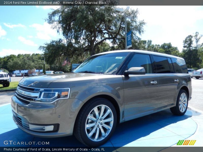 Mineral Gray / Charcoal Black 2014 Ford Flex Limited EcoBoost AWD