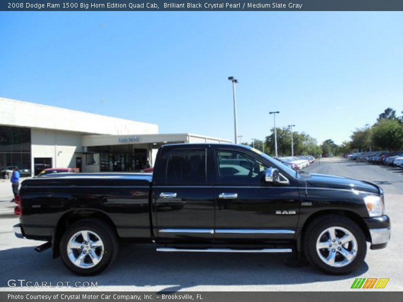 Brilliant Black Crystal Pearl / Medium Slate Gray 2008 Dodge Ram 1500 Big Horn Edition Quad Cab