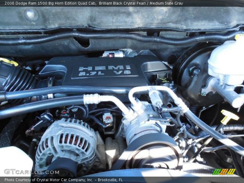 Brilliant Black Crystal Pearl / Medium Slate Gray 2008 Dodge Ram 1500 Big Horn Edition Quad Cab