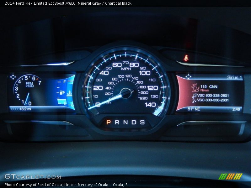 Mineral Gray / Charcoal Black 2014 Ford Flex Limited EcoBoost AWD