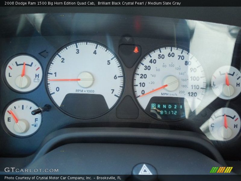 Brilliant Black Crystal Pearl / Medium Slate Gray 2008 Dodge Ram 1500 Big Horn Edition Quad Cab