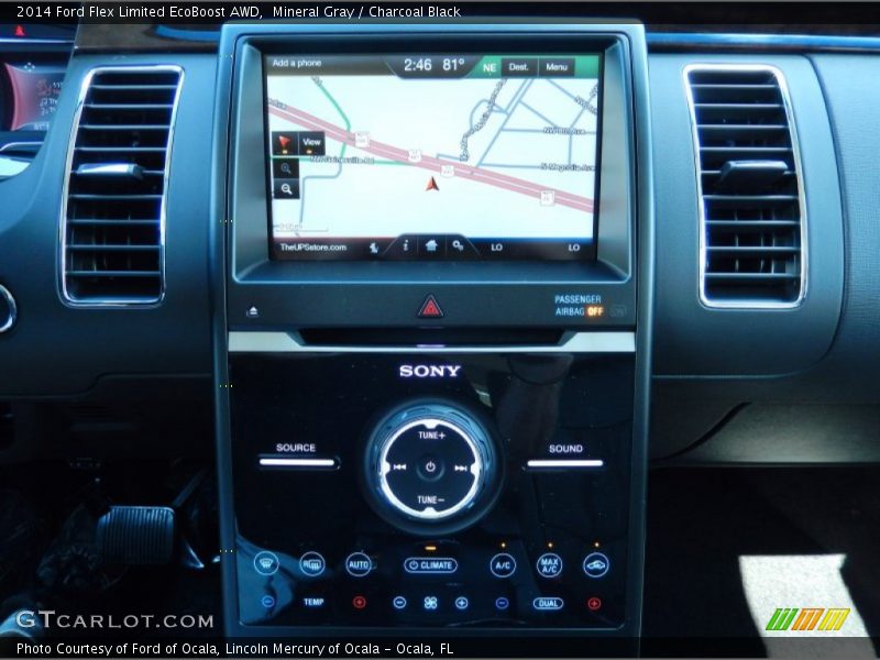 Mineral Gray / Charcoal Black 2014 Ford Flex Limited EcoBoost AWD