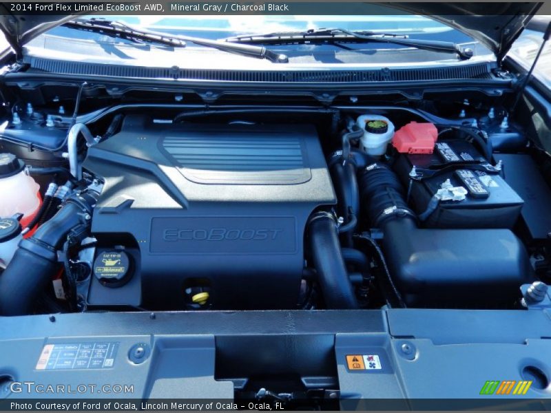Mineral Gray / Charcoal Black 2014 Ford Flex Limited EcoBoost AWD