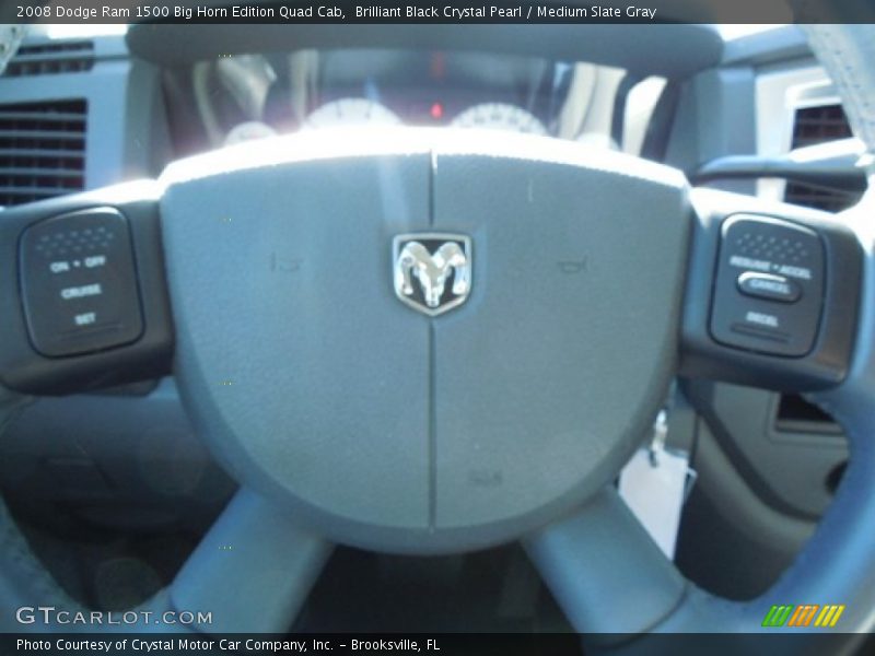 Brilliant Black Crystal Pearl / Medium Slate Gray 2008 Dodge Ram 1500 Big Horn Edition Quad Cab