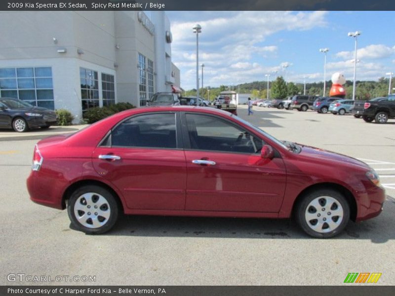Spicy Red Metallic / Beige 2009 Kia Spectra EX Sedan