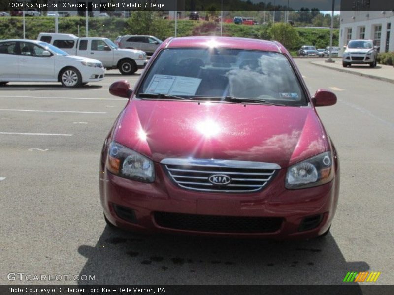 Spicy Red Metallic / Beige 2009 Kia Spectra EX Sedan
