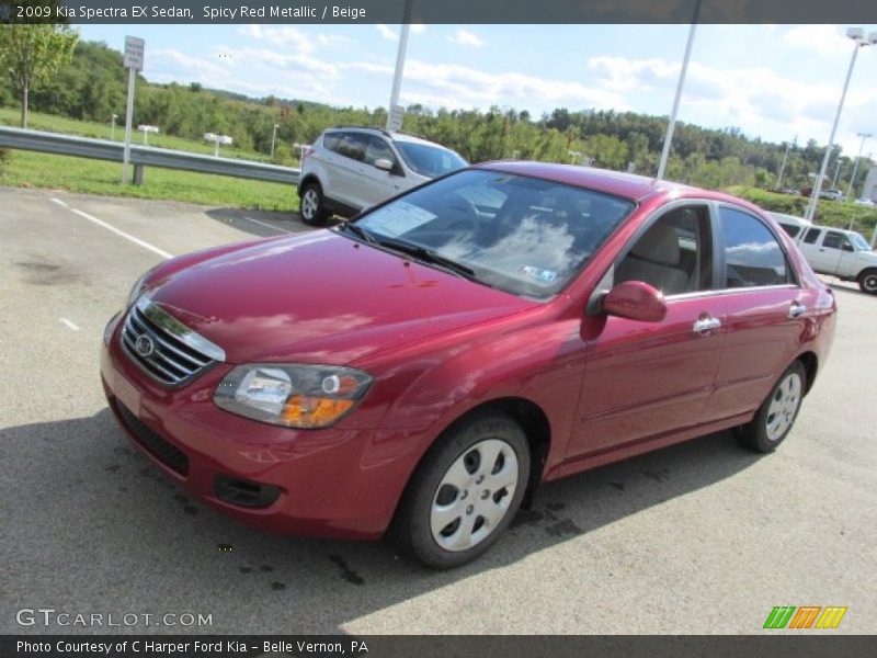 Spicy Red Metallic / Beige 2009 Kia Spectra EX Sedan