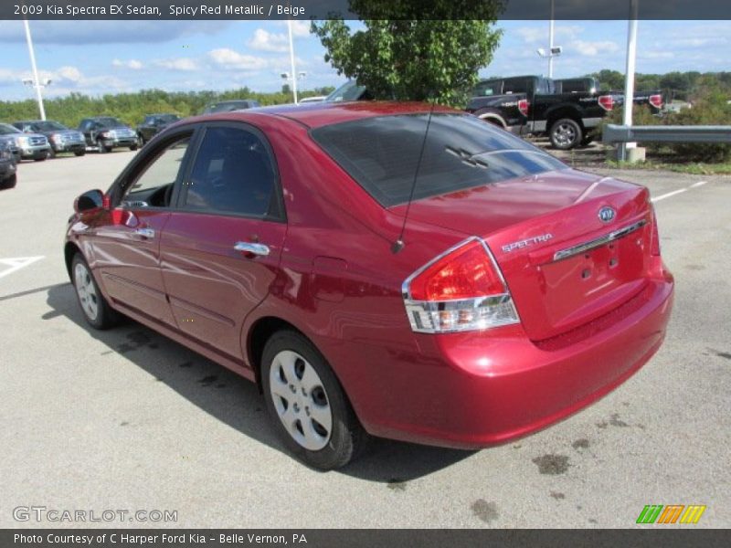 Spicy Red Metallic / Beige 2009 Kia Spectra EX Sedan