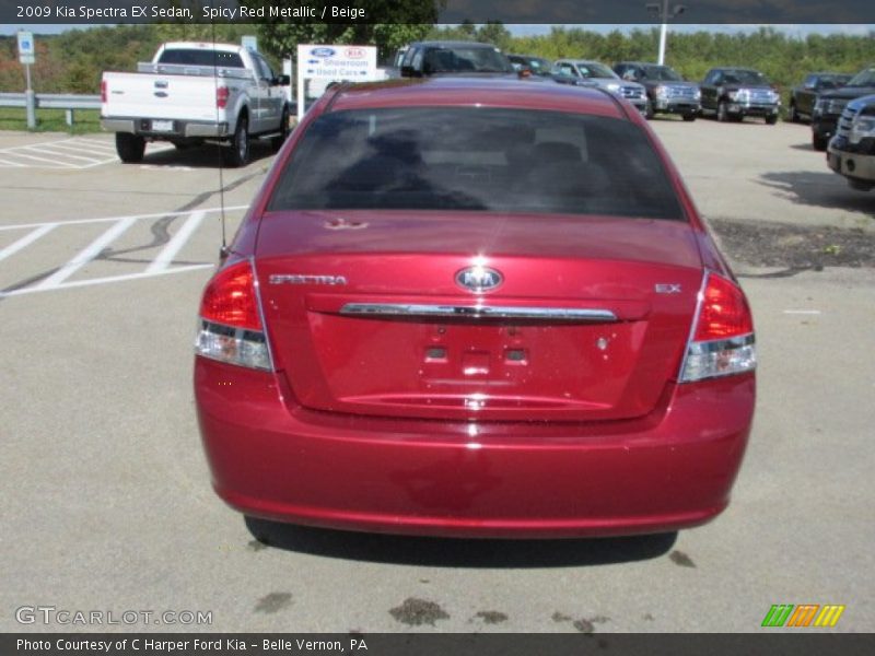 Spicy Red Metallic / Beige 2009 Kia Spectra EX Sedan