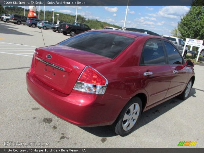 Spicy Red Metallic / Beige 2009 Kia Spectra EX Sedan