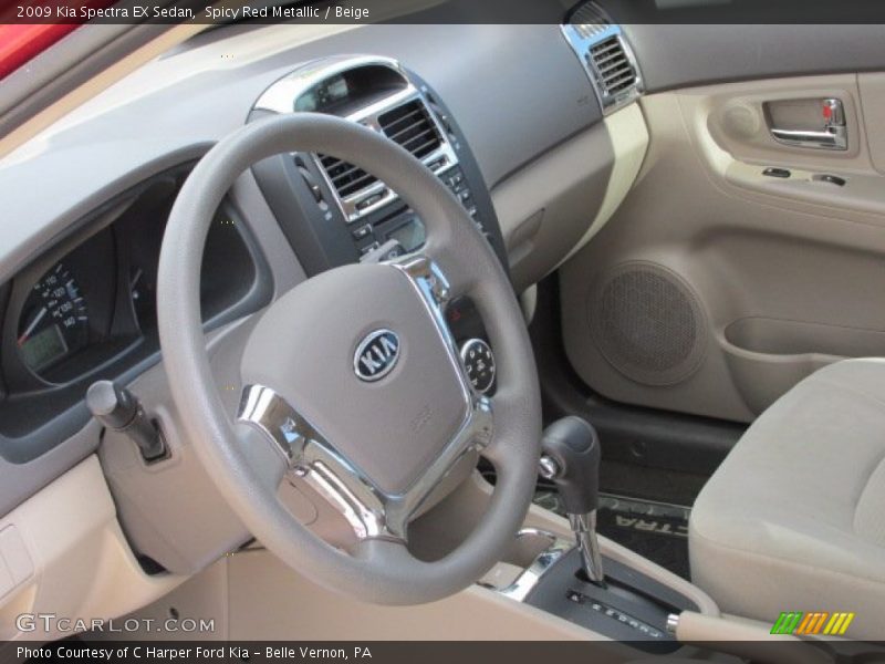 Spicy Red Metallic / Beige 2009 Kia Spectra EX Sedan