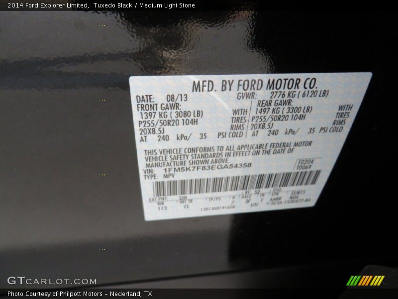 Tuxedo Black / Medium Light Stone 2014 Ford Explorer Limited