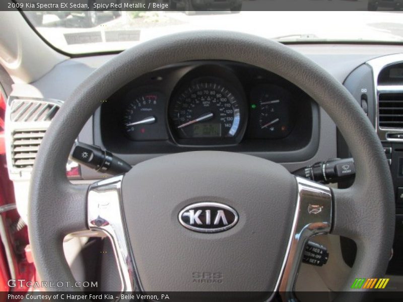 Spicy Red Metallic / Beige 2009 Kia Spectra EX Sedan