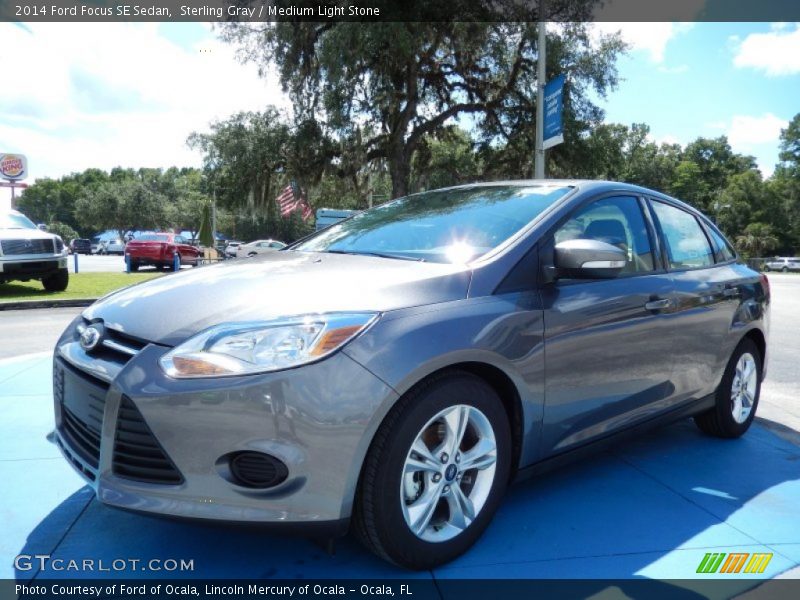 Sterling Gray / Medium Light Stone 2014 Ford Focus SE Sedan