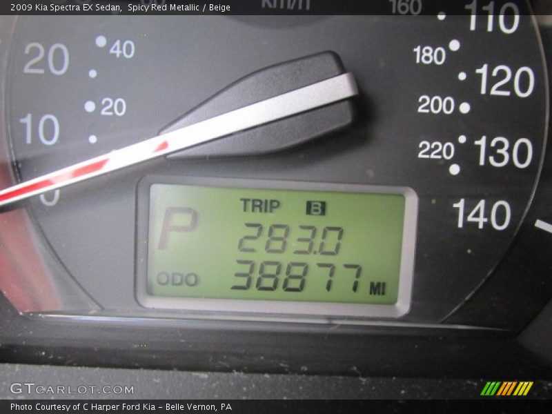 Spicy Red Metallic / Beige 2009 Kia Spectra EX Sedan