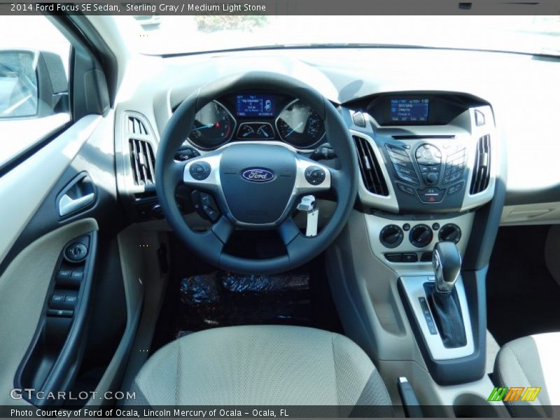 Sterling Gray / Medium Light Stone 2014 Ford Focus SE Sedan