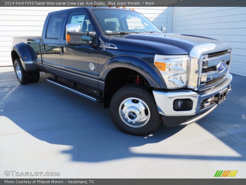 Blue Jeans Metallic / Black 2014 Ford F350 Super Duty Lariat Crew Cab 4x4 Dually