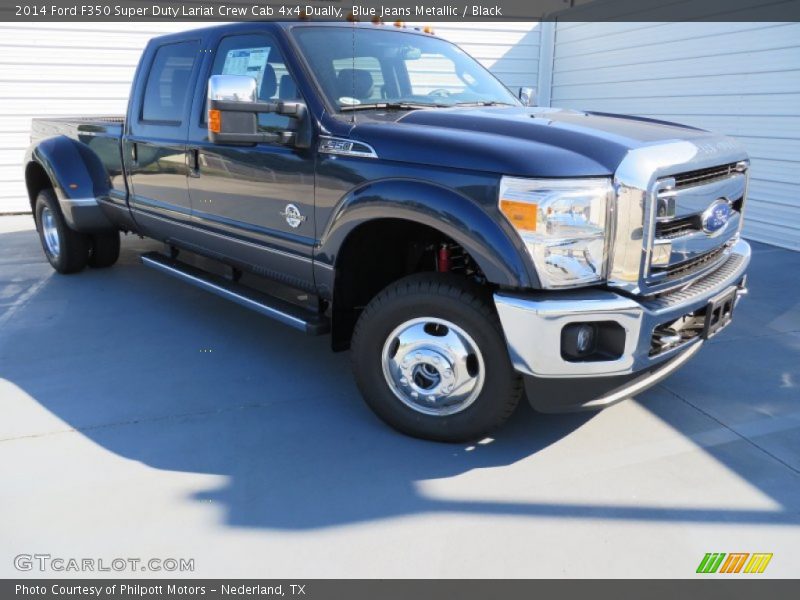 Blue Jeans Metallic / Black 2014 Ford F350 Super Duty Lariat Crew Cab 4x4 Dually