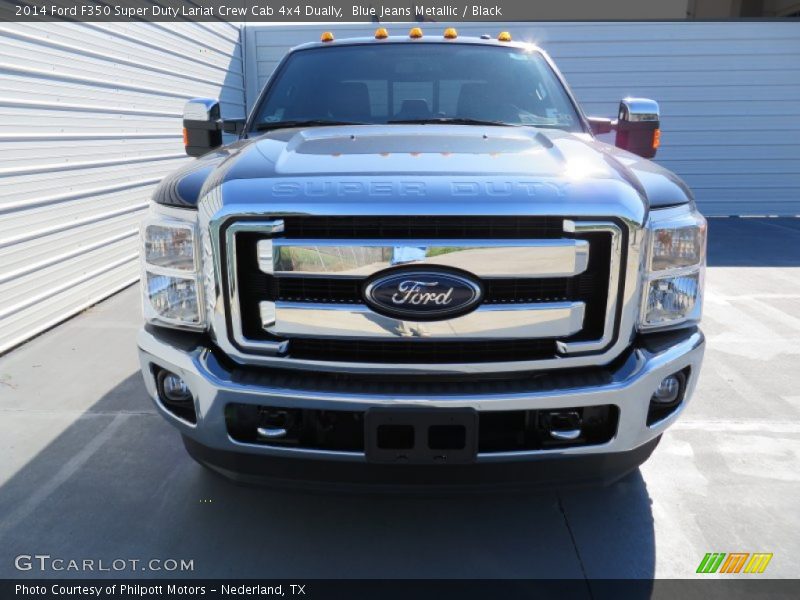 Blue Jeans Metallic / Black 2014 Ford F350 Super Duty Lariat Crew Cab 4x4 Dually