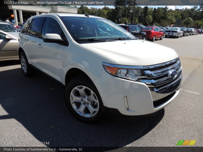 White Platinum Tri-Coat / Medium Light Stone 2013 Ford Edge SEL