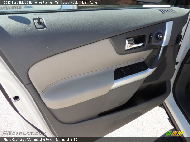 White Platinum Tri-Coat / Medium Light Stone 2013 Ford Edge SEL