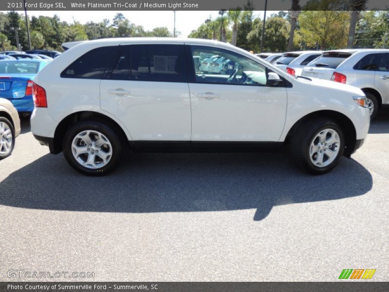 White Platinum Tri-Coat / Medium Light Stone 2013 Ford Edge SEL