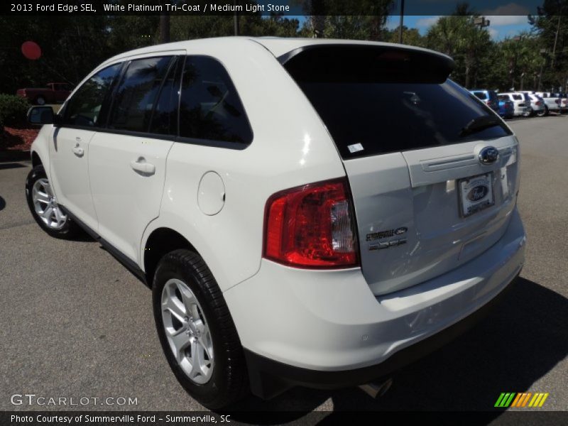 White Platinum Tri-Coat / Medium Light Stone 2013 Ford Edge SEL