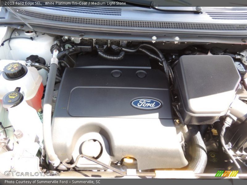 White Platinum Tri-Coat / Medium Light Stone 2013 Ford Edge SEL