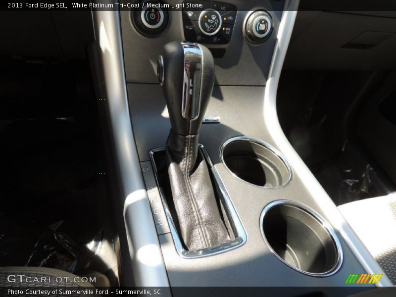 White Platinum Tri-Coat / Medium Light Stone 2013 Ford Edge SEL
