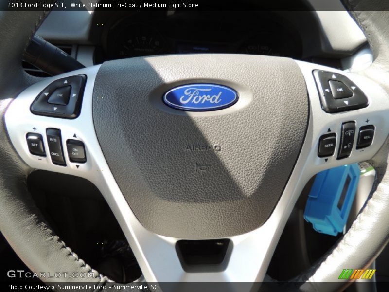 White Platinum Tri-Coat / Medium Light Stone 2013 Ford Edge SEL