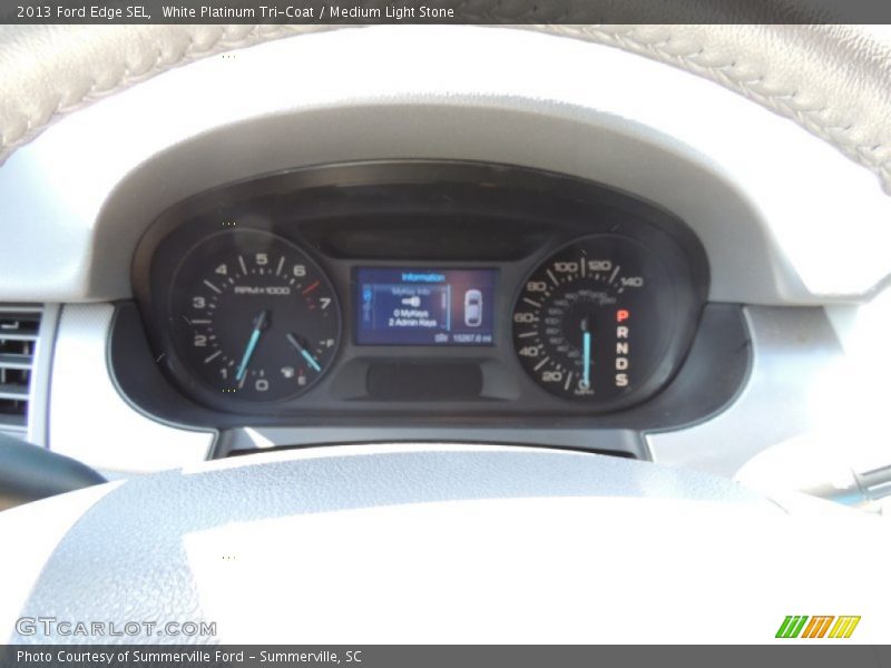White Platinum Tri-Coat / Medium Light Stone 2013 Ford Edge SEL