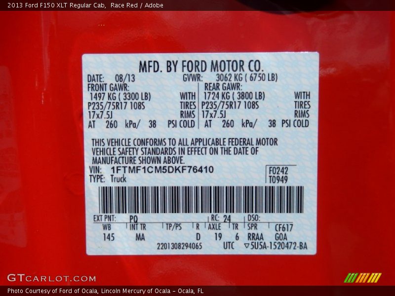 Race Red / Adobe 2013 Ford F150 XLT Regular Cab